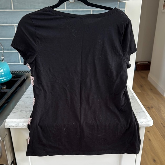 Elle Black and Pink Cap Sleeve Boxy Tee - Picture 3 of 3